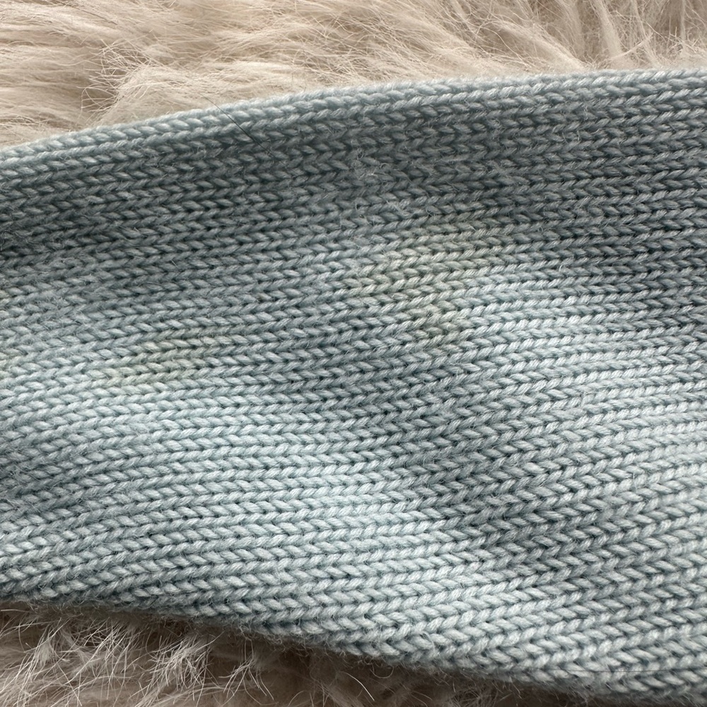 Burberry Baby Light Blue Knit Sweater with Cream brown B Burberry Nova Check - Picture 9 of 14
